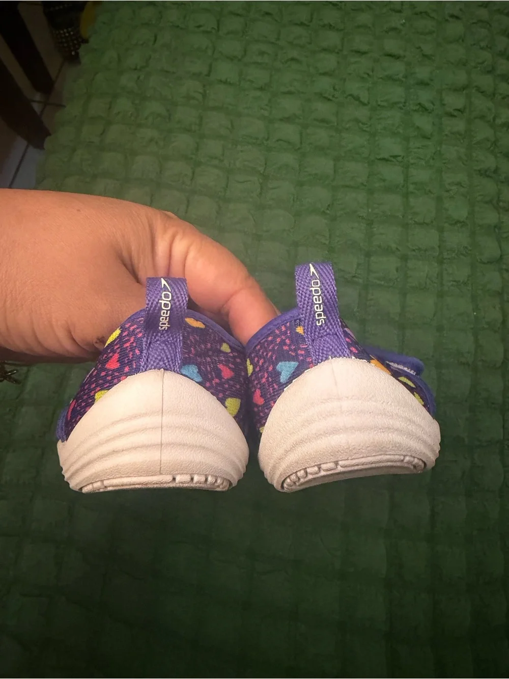Speedo Kids Purple Water Shoes with Multicolor Heart Print
